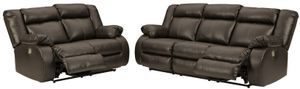 Signature Design by Ashley® Denoron 2-Piece Chocolate Living Room Set with Power Reclining Sofa