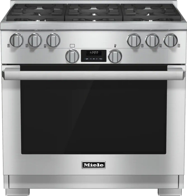 Miele 36" Clean Touch Steel Pro Style Gas Range-HR 1134-1 G-0