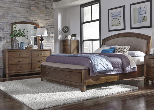 Liberty Furniture Avalon lll 3 Piece Pebble Brown Queen Storage Bedroom Set 0