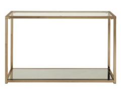 Coaster® Cora Chocolate Chrome Sofa Table with Mirror Shelf