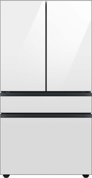 Samsung Bespoke 23 Cu. Ft. White Glass French Door Refrigerator with AutoFill Water Pitcher