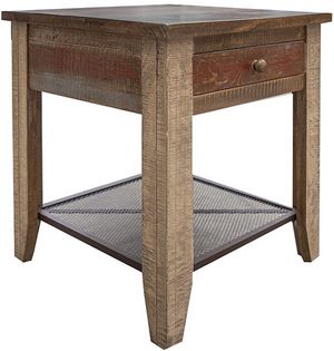 International Furniture Direct Antique Multi-Colored Square End Table