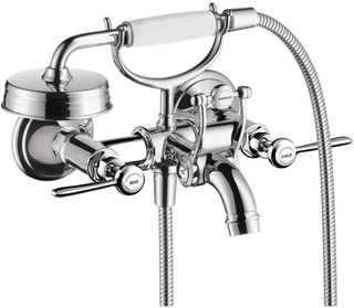 AXOR Montreux Chrome 2-Handle Wall-Mounted Tub Filler with Lever Handles and 1.8 GPM Handshower