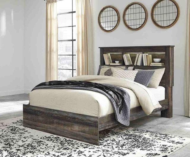 Signature Design by Ashley® Drystan Brown Queen Bookcase Bed 4