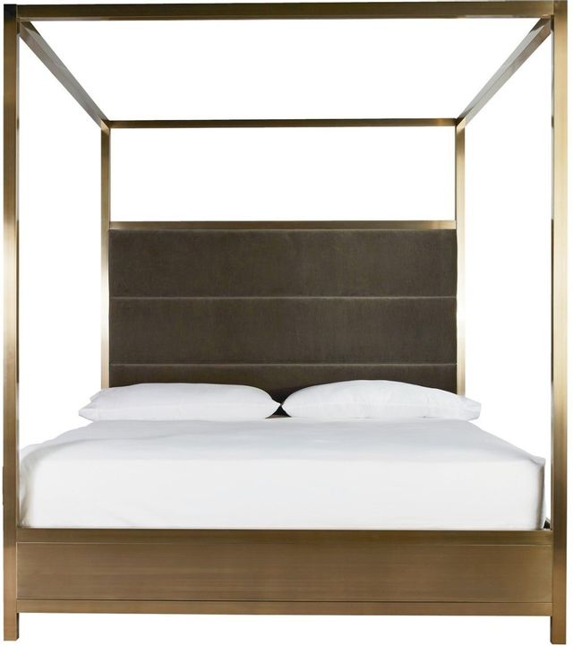 Universal Explore Home™ Modern Harlow Brushed Brass California King Canopy Bed-0
