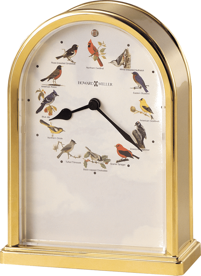 Howard Miller® Songbirds of North America III Brass Tabletop Clock