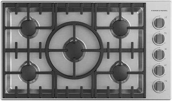 Fisher & Paykel Series 9 36" Stainless Steel Professional Liquid Propane Gas Cooktop 0
