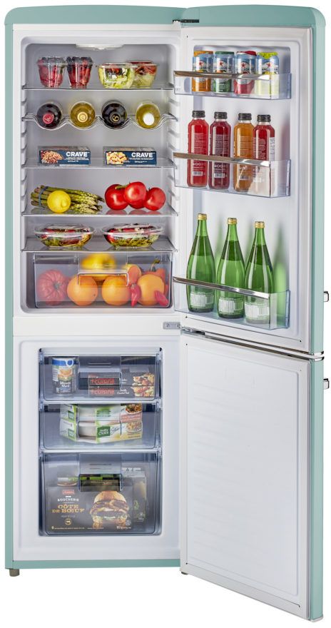 Unique® Appliances Classic Retro 7.0 Cu. Ft. Ocean Mist Turquoise Counter Depth Freestanding Bottom Freezer Refrigerator 4