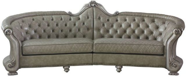 ACME 53160 Dresden Sofa with 4 Pillows, Bone PU & Gold Patina