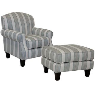 Fusion Furniture Commisky Seaspray Accent Chair and Ottoman