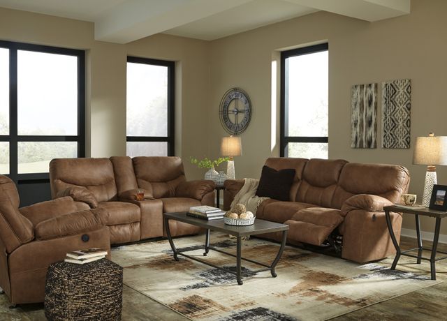Signature Design by Ashley® Boxberg Bark Double Power Reclining Loveseat with Console 6