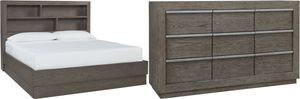 Benchcraft® Anibecca 2-Piece Weathered Gray California King Bookcase Bed Set