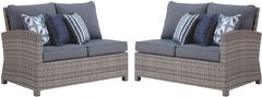 Signature Design by Ashley® Salem Beach Gray Right and Left Arm Facing Cushioned Loveseats