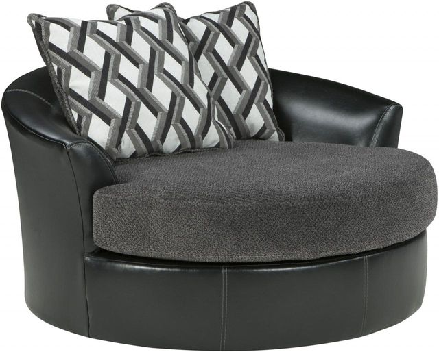 Benchcraft® by Ashley® Kumasi Smoke Oversized Swivel Accent Chair