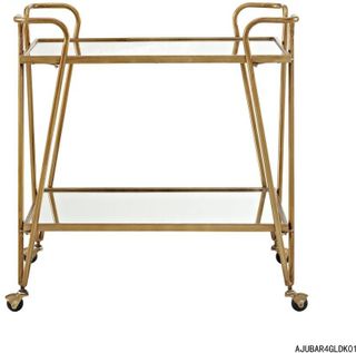 Linon Gold Mid-Century Bar Cart