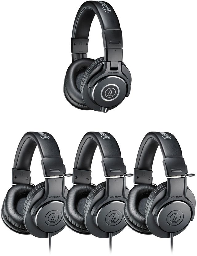 Audio-Technica® M-Series Set of 4 Black Over-Ear Headphones