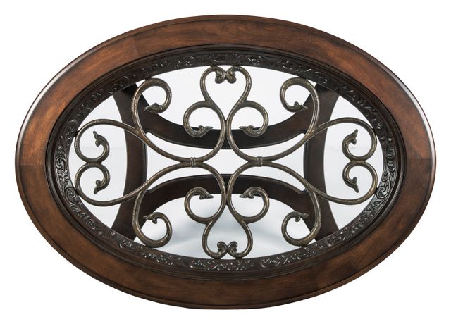 Signature Design by Ashley® Norcastle Dark Brown Oval Coffee Table 3