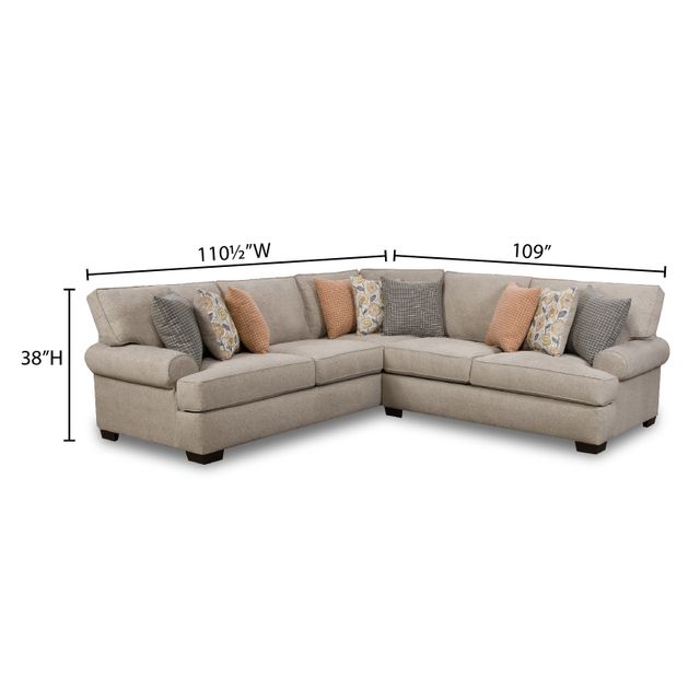 Corinthian Furniture Marlon Dove 2-Piece Sectional Sofa-1