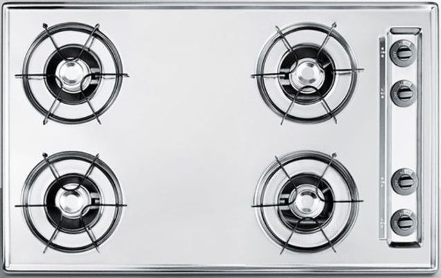 Summit® 30" Chrome Gas Cooktop 0