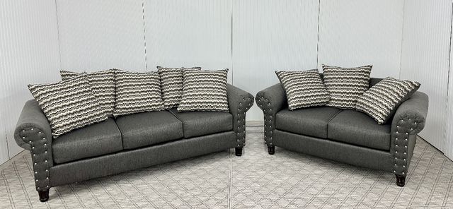 Classic Loveseat and Sofa Set, Factory Select-Gray