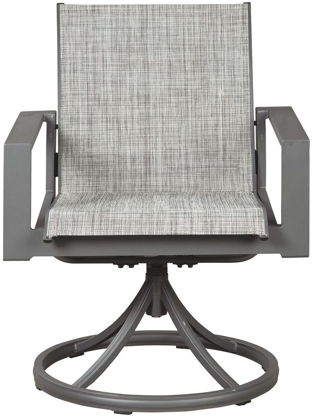 Signature Design by Ashley® Okada Gray Sling Swivel Chair 4