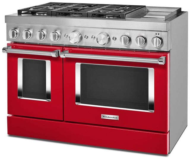KitchenAid® 48" Stainless Steel Commercial Style Freestanding Dual Fuel Range 30