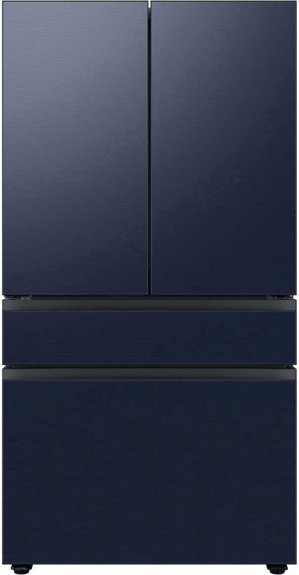 Bespoke Series 36 Inch Smart Freestanding Counter Depth 4 Door French Door Refrigerator with 22.9 Total Capacity with Navy Panels