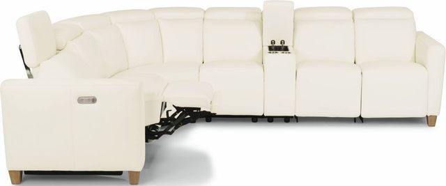 Flexsteel® Astra White Power Reclining Sectional with Power Headrests 1