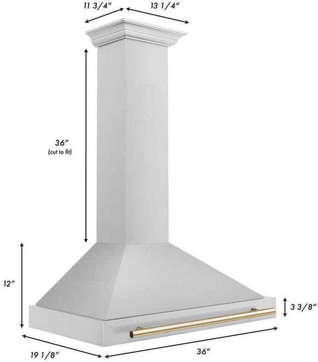 ZLINE 36" Autograph Edition Stainless Steel Wall Mounted Range Hood 11