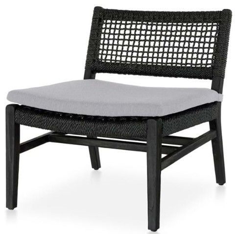 Classic Home Agnes Black Outdoor Accent Chair