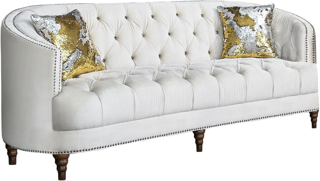 Coaster® Avonlea Off White Upholstered Sloped Arm Sofa | Midwest Clearance  Center | St. Louis area