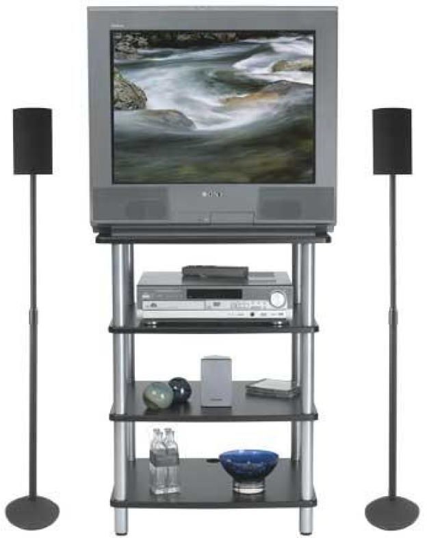 Sanus® Accurate Series Black 4-Shelf TV Stand 1