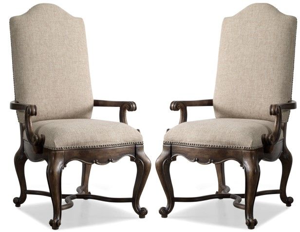 Hooker® Furniture Rhapsody 2-Piece Beige/Reclaimed Natural Dining Arm Chair Set