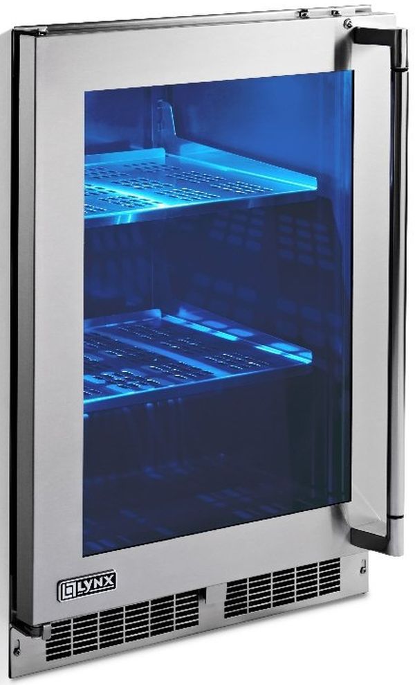 Lynx® 24" Stainless Steel Outdoor Glass Door Refrigerator  1