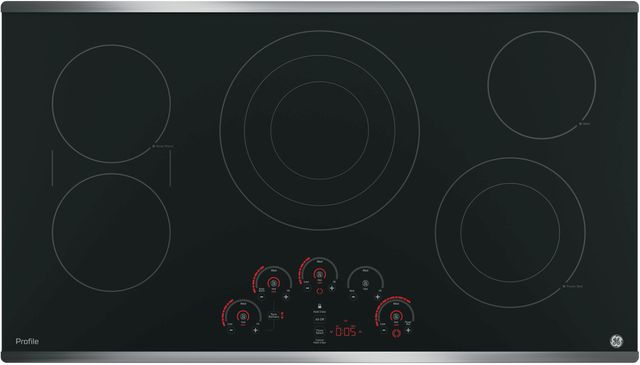 GE Profile™ Series 36" Black with Stainless Steel Electric Cooktop 1