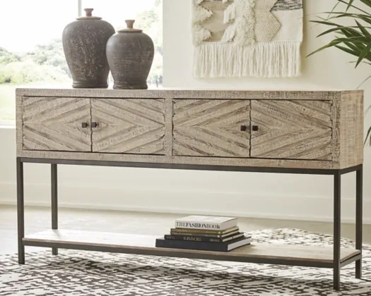 Signature Design by Ashley® Roanley Distressed White Console Sofa Table 6