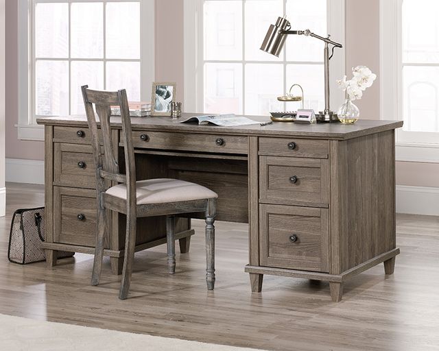 Sauder® Hammond® Emery Oak® Executive Desk | Big Sandy Superstore ...