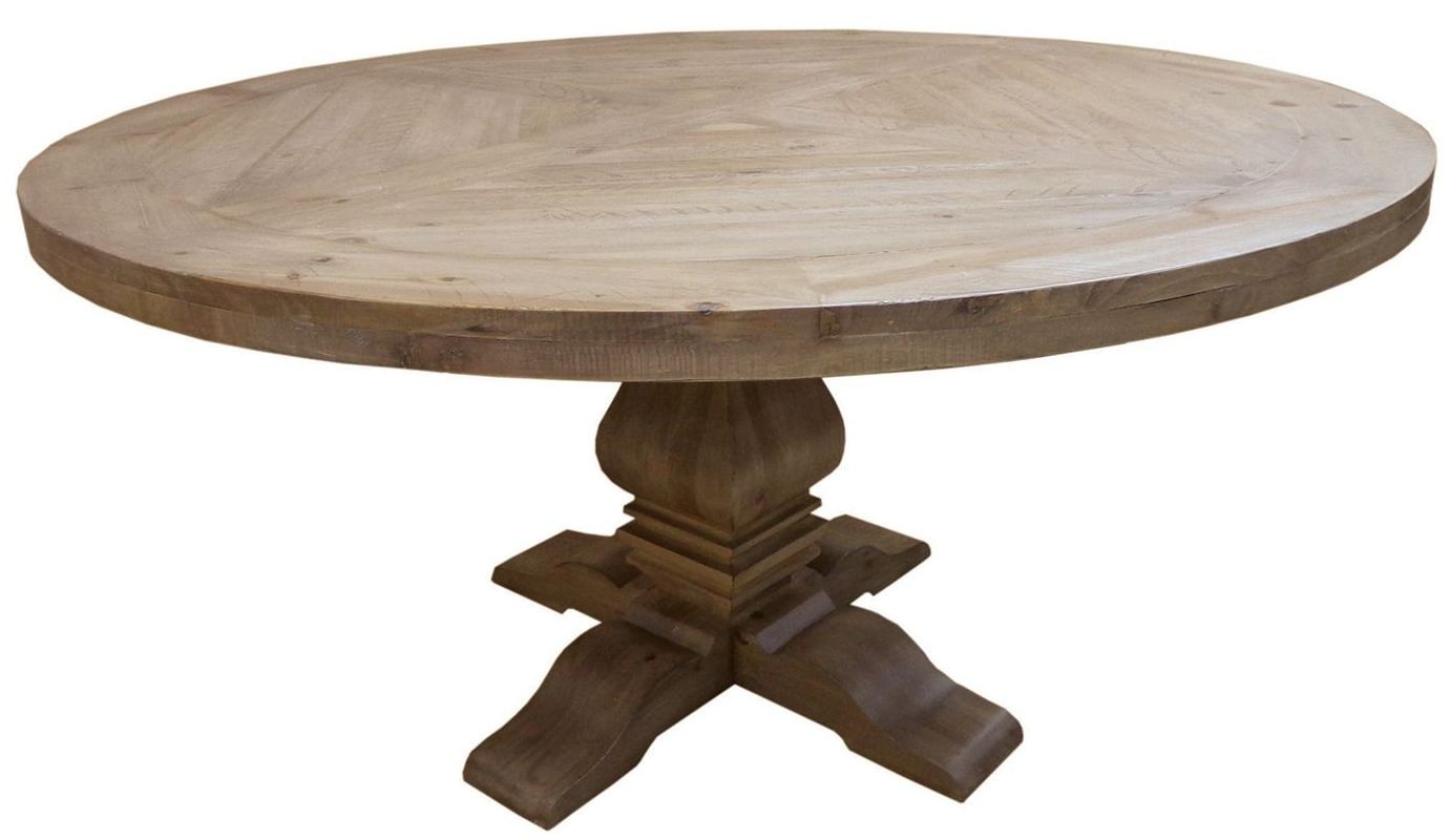 Coaster Florence Rustic Smoke Round Dining Table Pearls