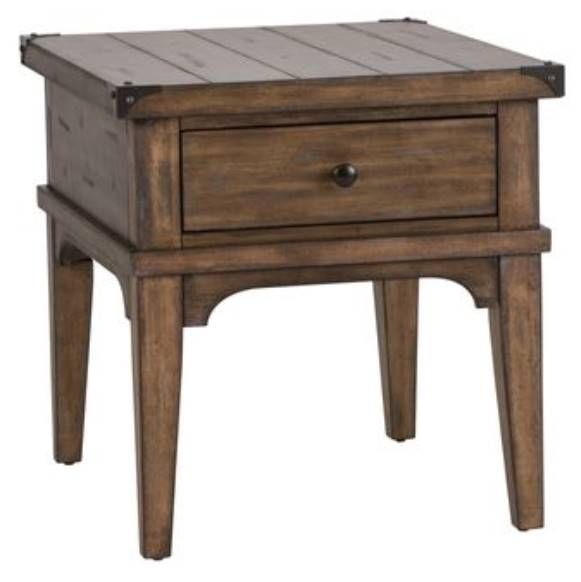 Liberty Aspen Skies Weathered Brown End Table 0