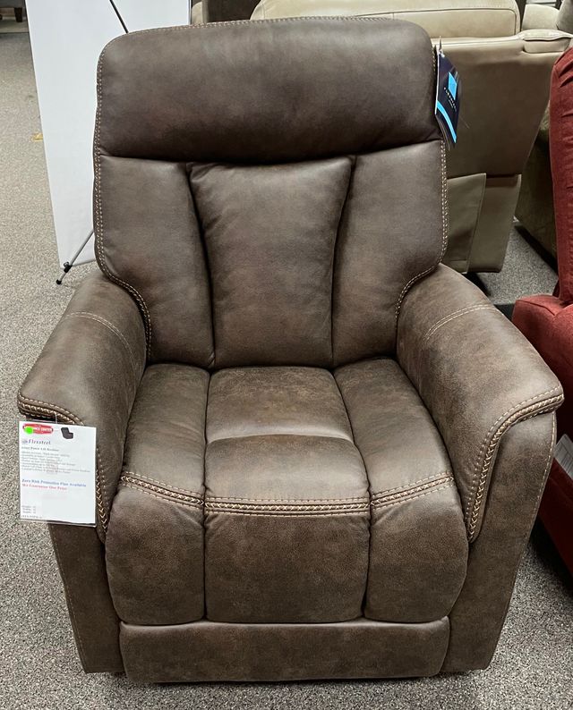 Flexsteel Atlas Dark Brown Fabric Latitudes Motion Power Lift Recliner ...