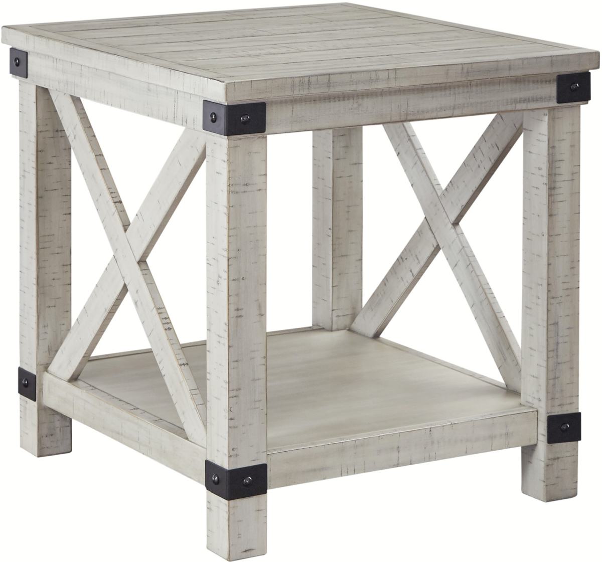 ashley whitewash end table