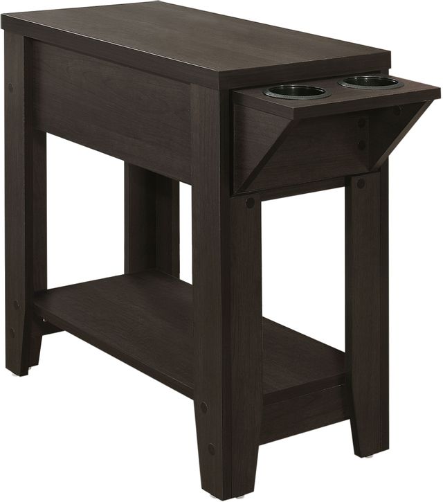 Monarch Specialties Inc. Espresso 23" Accent Table with a Glass Holder