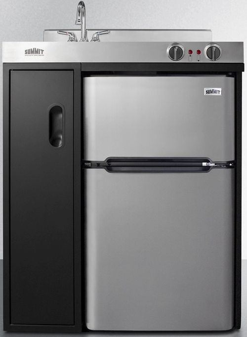 Summit® 30" Black and Stainless Steel All-In-One Kitchenette-0
