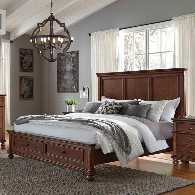 Aspenhome® Oxford Whiskey Brown Queen Panel Bed 3