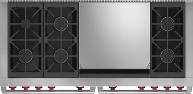 Wolf® 60" Natural Gas Stainless Steel Freestanding Dual Fuel Range-1