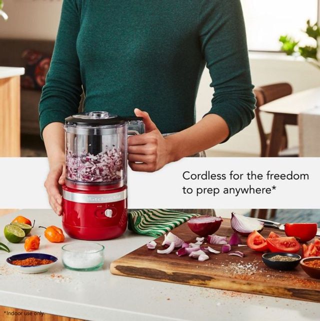 KitchenAid® 5 Cup Empire Red Cordless Food Processor 4