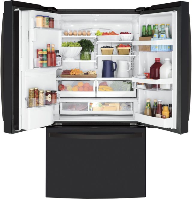 GE® 22.1 Cu. Ft. Black Slate Counter Depth French Door Refrigerator-3