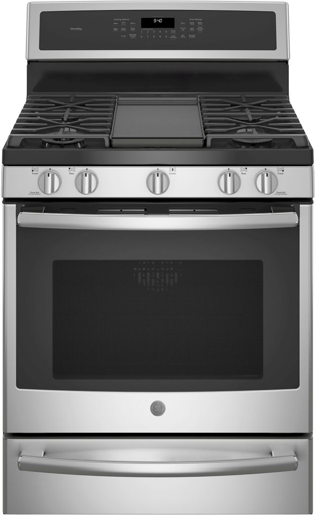 GE® Profile™ Series 30" Stainless Steel Dual Fuel Free Standing Convection Range 2