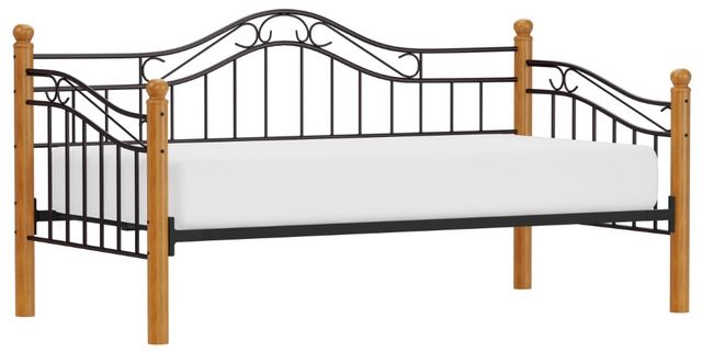 Hillsdale Furniture Winsloh Black/Oak Twin Daybed with Suspension Deck-0