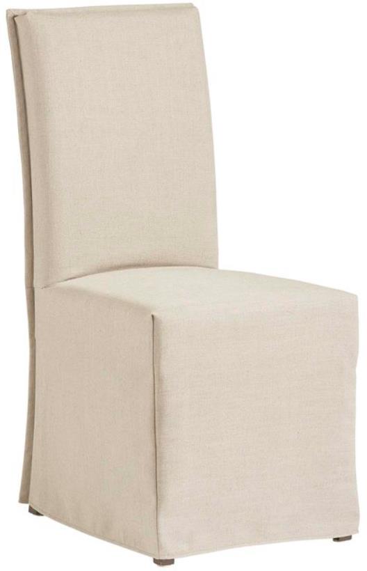 White slipcovered online chair